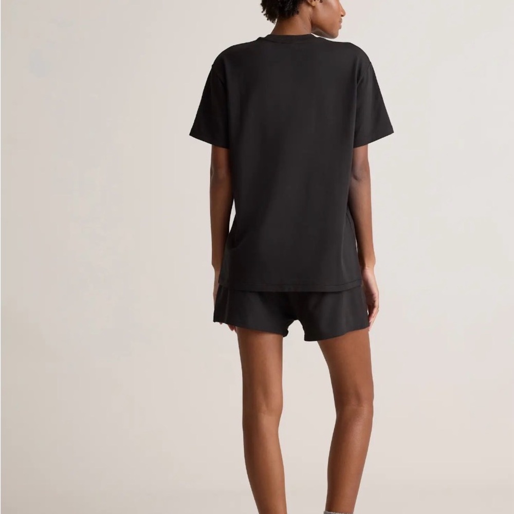 Quince Dream Lounge Oversized Short sleeve Pajamas in Black size Medium 028 - Picture 3 of 4